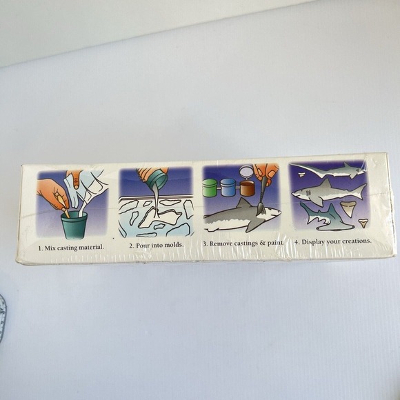 Eyewitness Kits Shark Model Casting Kit - Paint Kit 3 Sharks New in Sealed Box - Picture 5 of 7